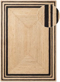 Черен/в естествен цвят двустранен/ръчно изработен ютен килим 80x150 cm Looma – Hanse Home