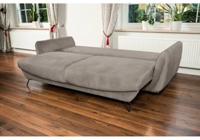 Бежов шенилов сгъваем/с място за съхранение диван 236 cm Silva – ELTAP