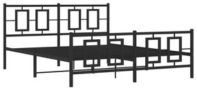 374261 vidaXL Метална рамка за легло с горна и долна табла, черна, 150x200 см