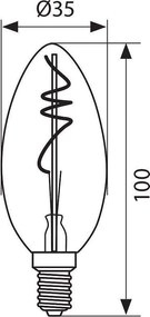 LED крушка VIVALUX FLICK SMOKE LED, 2W, E14, 1800К