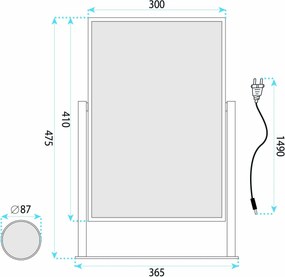 Огледало LED LUMI Black 30x40cm