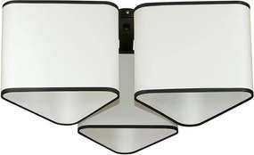 Плафон МОДЕНА, черен, абажури Шинц Бял, 3xE27