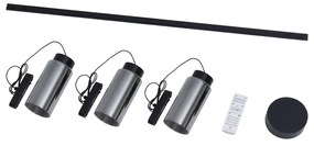 Модерна релсова система с 3 черни висящи лампи 1-фазов - Magnetic Vance