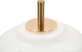 Бяла/черна настолна лампа със стъклен абажур (височина 46 cm) Vintage – Mauro Ferretti