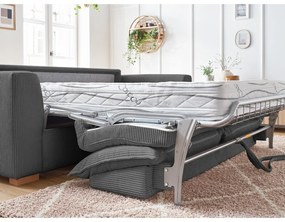 Сив разтегателен диван от рипсено кадифе 225 cm Augustin – Bobochic Paris