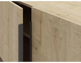 Нисък скрин от естествен дъб 150x80 cm Titan - Marckeric