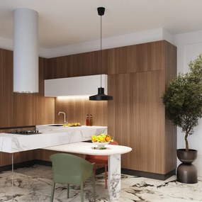 Черно висящо осветително тяло ø 35 cm Vito – Sollux