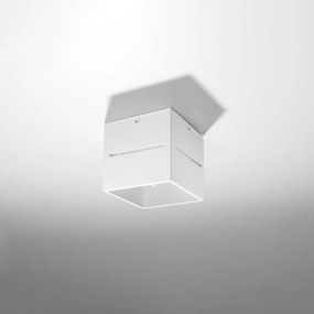 Бяло осветително тяло за таван с метален абажур 10x10 cm Lorum – Nice Lamps