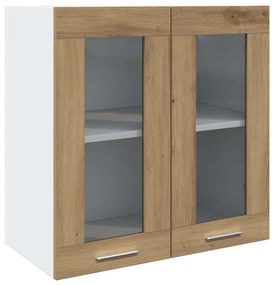 856168 vidaXL Кухненски стенен шкаф "Lyon" със стъклена врата, цвят Artisan Oak, 60x31x60 см