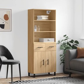 3200540 vidaXL Висок шкаф, дъб сонома, 69,5x34x180 см, инженерно дърво