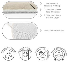 Бежов кръгъл килим подходящ за пране ø 120 cm Simple Lines – Mila Home
