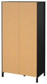 Черен гардероб с огледало 102x199x58 cm Madrid – Tvilum