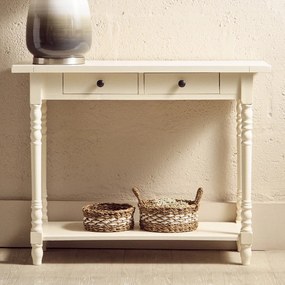 Конзолна маса от масивен бор в цвят слонова кост 35x96 cm Heritage – Premier Housewares