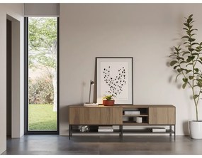 Маса за телевизор от дъбов декор в естествен цвят 180x55x35 cm Amira – Marckeric