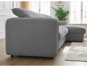 Светлосив разтегателен ъглов диван (променлив) Achille – Bobochic Paris