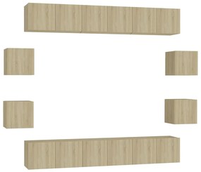 3078962 vidaXL Комплект ТВ шкафове от 10 части, дъб сонома, инженерно дърво