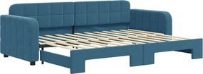 3196921 vidaXL Канапе с изтеглящо разтегателно легло синьо 80x200 см кадифе