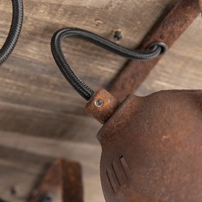 Смарт спот кафяво ръжда с дърво вкл. 4 WiFi GU10 - Gina