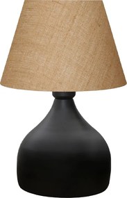 Hubert текстилна/метална настолна лампа в кафяв/черен цвят 22x14x32см.