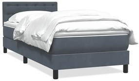 3316570 vidaXL Боксспринг легло с матрак, тъмносиво, 80x210 см, кадифе
