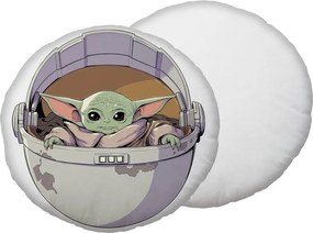Детска възглавница от микроплюш ø 40 cm Star Wars "Mandalorian 02" – Jerry Fabrics