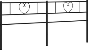 355501 vidaXL Метална резервна табла за легло, черна, 200 см