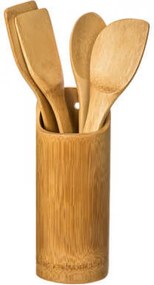 Сет кухненски принадлежности 5Five, 4+1, Бамбук