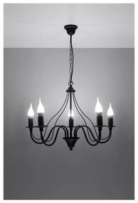 Черна висяща лампа 5 Fiorano - Sollux