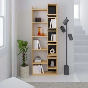Етажерка за книги в дъбов декор в черен и естествен цвят 60x168,5 cm Eladi - Marckeric