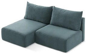 Тюркоазен разтегателен ъглов диван с място за съхранение (ляв ъгъл) Kalena – Makamii