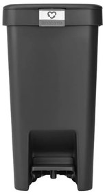 Кош за боклук с педал Brabantia StepUp 1008476, 10 л, Екологични материали, Голям отвор, Тъмносив