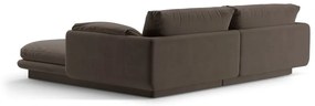 Кафяв кадифен ъглов диван (ляв ъгъл) Torino – Micadoni