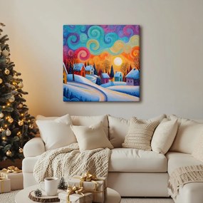 Картина на платно – Празнична вечер в планината