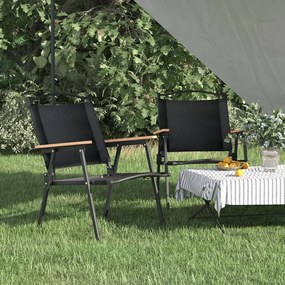 Sonata H Къмпинг столове 2 бр черни 54x55x78 см Оксфорд плат