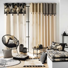 Завеса в черен и бежов цвят 140x240 cm Karaba – douceur d'intérieur