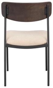 Трапезни столове в кремаво и тъмнокафяво в комплект от 2 бр. Maymont – Rowico