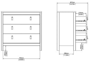 Сиво-бежов скрин 82x80x38 cm Madrid – Tvilum