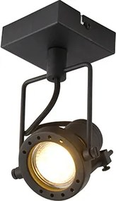 Индустриален таванен прожектор черен регулируем GU10 50mm - Suplux