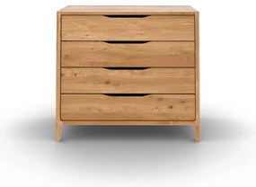 Нисък скрин от масивен дъб в естествен цвят 95x80 cm Twig – The Beds