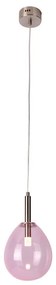 Лилаво LED висящо осветително тяло със стъклен абажур Lukka – Candellux Lighting