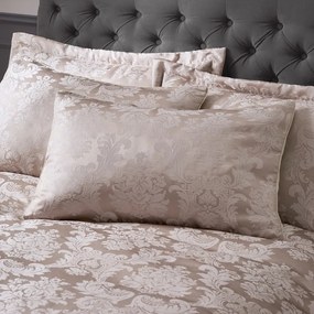 Бежово двойно удължено спално бельо от дамаск 230x220 cm Damask Jacquard – Catherine Lansfield
