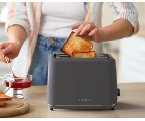 Тостер за хляб AENO ATS0001G, 930W, 7 степени, Сензорно управление, Обратен таймер, Защита при засядане, Тих, Сив