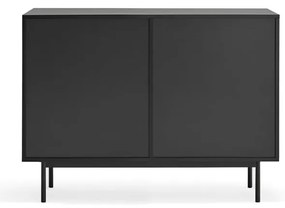 Черен/естествен нисък скрин от декор от дъб 108x80 cm Sierra – Teulat