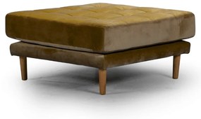Табуретка Midcentury в жълто кадифе, 80/80/37 см