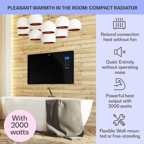 Klarstein Norderney, конвекционна печка, термостат, таймер, 2000 W, 30 m², черна