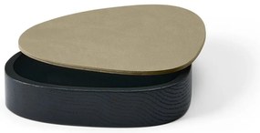 Дървена декоративна кутия за съхранение от еко кожа с капак в зелен цвят 14x12,5x3,5 cm Curve Nupo – LIND DNA