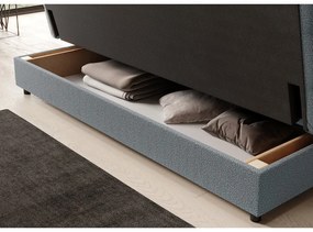 Сив сгъваем/с място за съхранение диван от прежда с примки от букле 197 cm Clareta – ELTAP