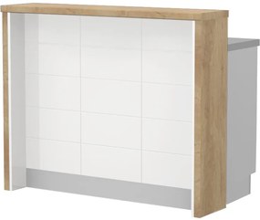 Островна кухненска пейка Hudson-Length: 120 cm.-White-Nebraska Oak
