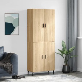 3195694 vidaXL Висок шкаф, дъб сонома, 69,5x34x180 см, инженерно дърво