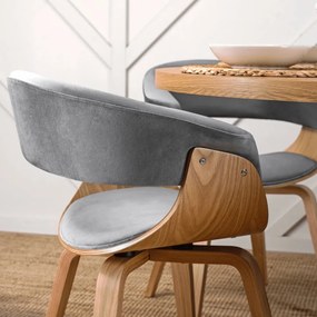 Тапициран кадифен фотьойл GARY - различни цветови варианти златен дъб - сив